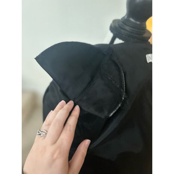 Vintage Ann Taylor Black Crushed Velvet Long Line Cardigan - Picture 5 of 7